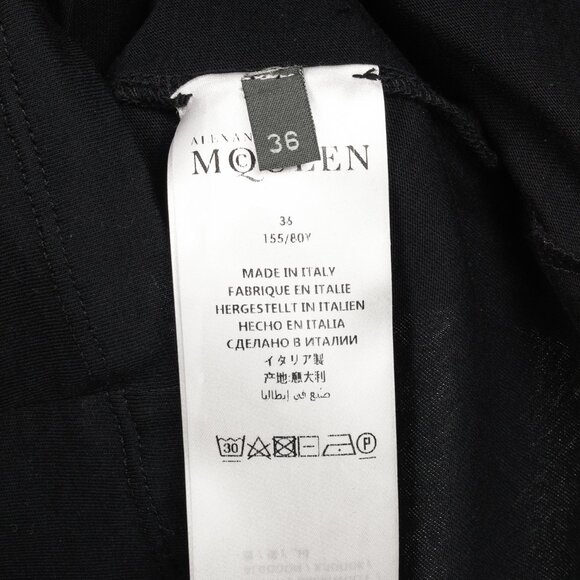 Alexander McQueen Black Cotton Poplin & Jersey Ruffle Tee - Picture 7 of 9